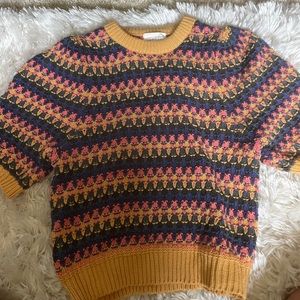 Short sleeve sweater material too